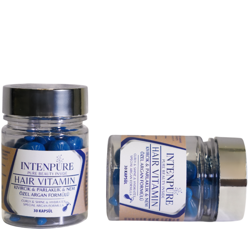 Intenpure Dalgalı Saçlar İçin Nem & Parlaklık Veren Saç Vitamini 30 Kapsül