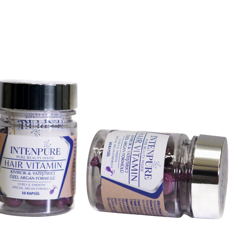 Intenpure Aloe Vera & Argan Yağlı Kabarık Saç Şekillendirici Saç Vitamini 30 Kapsül